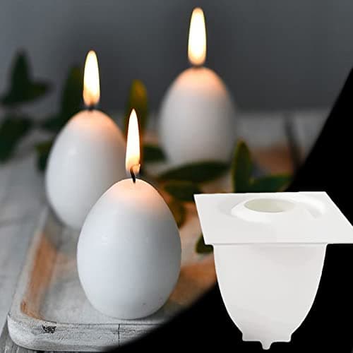 TOPYS 3Piece Silicone Egg Candle Molds Reusable Heat Resistant 20C to 230C Ideal for Candles Soap Chocolate Cake etc