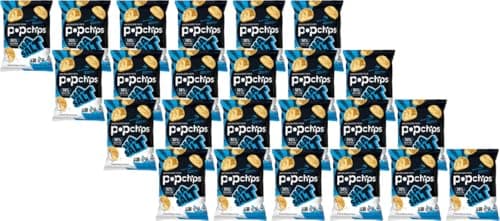 Popchips Potato Chips, Sea Salt Flavor, Snack Size Bags, 0.8oz (Pack of 24)