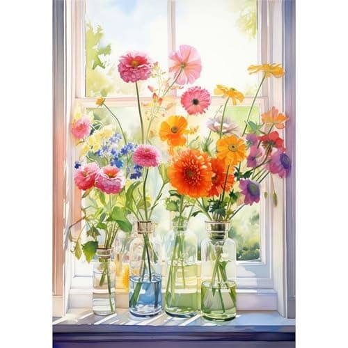 Arttoplus Flowers Paint by Numbers Kit for Adults-Flower Adult Paint by Number Kits on Canvas,Flowers Painting by Number Adult for Gift Home Wall Decor(16x20inch)
