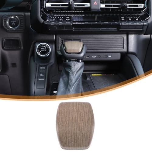 Heutamo Gear Shift Knob Cover Trim Compatible with Toyota Land Cruiser Prado 250 J250 LC250 2024 2025 Accessories ABS Gear Shifter Knob Cover Handle Lever 1Pcs Pearwood