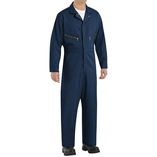 Red Kap Men's Zip-Front Cotton Coverall, Navy, 50