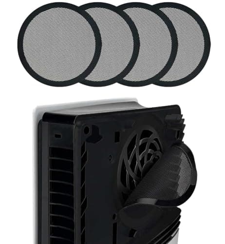 Chanvoo PS5 Slim/Pro Dust Cover Protector, 4 Pack Fan Dustproof Filter Mesh, High-Density Breathable Mesh Dust Cover for Cooling Fan, Compatible with Digital & Disc Edition (Black)