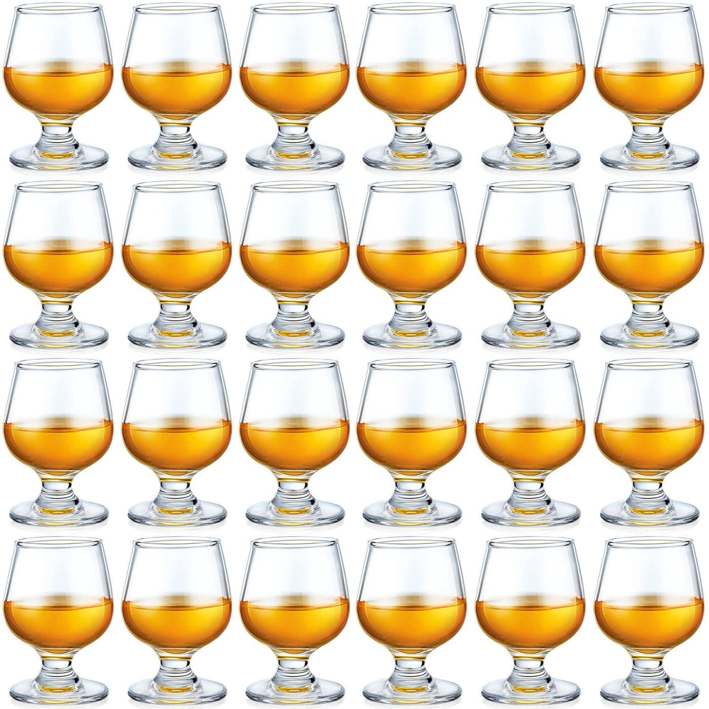 Qunclay 24 Pcs Shot Glasses Cute Cognac Snifter Small Brandy Snifter for Tasting Brandy Drinking Port Glasses for Whiskey Wine Beer 35oz