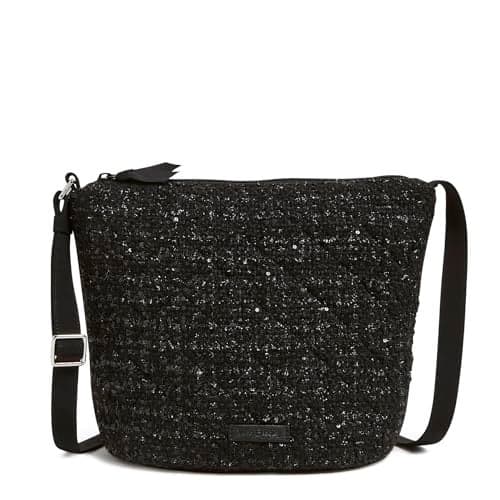 Vera Bradley Cotton Bucket Crossbody Purse, Black