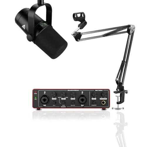 Audio Array Pro Podcast Bundle | USB/XLR Dynamic Microphone with 24-Bit/192kHz Audio Interface & Boom Arm | Real-Time Monitoring, Plug & Play for Streaming, Recording & Content Creation - PB-06