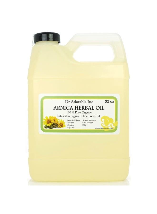 32 oz - Arnica Herbal Oil - 100% Pure Infused Natural Organic