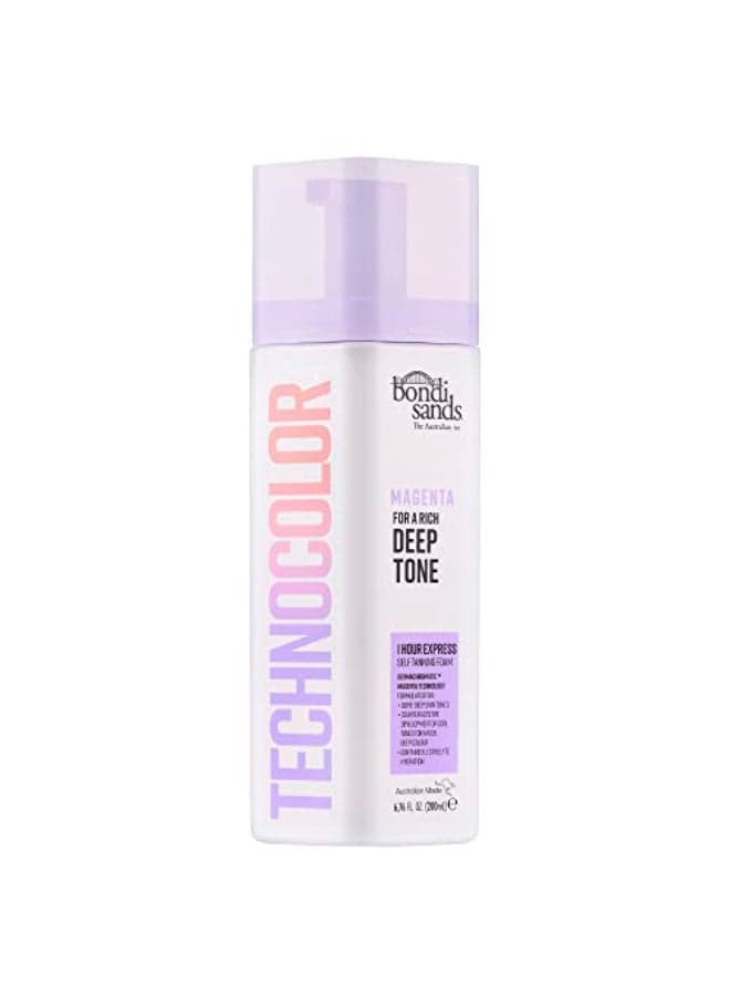 Bondi Sands Technocolor Magenta 1 Hour Express Self Tanning Foam Best for Olive to Deep Skin Tones Looking for a Rich Deep Toned Tan 676 fl oz
