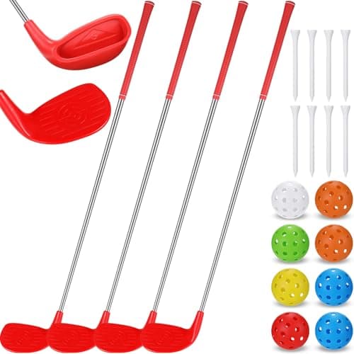 Realspring 36 Backyard Golf Club Set with Oversize Heads Golf Club for Home Backyard Bucket Game Chipping Clubs Outdoor Indoor Training Practice Gift for AdultsRed36 Inch4 Pack