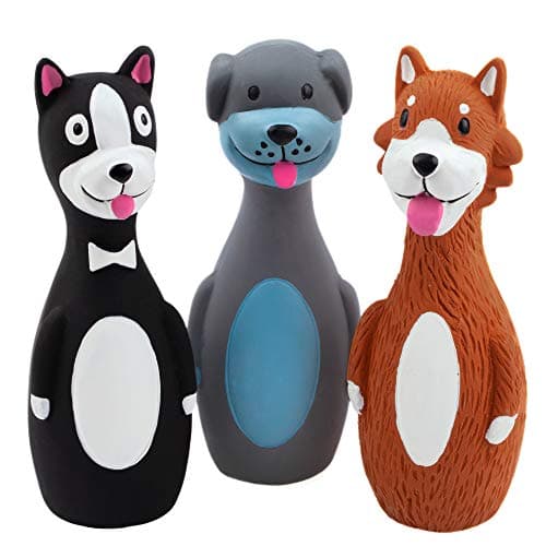 CHIWAVA 3 Pack 57 Inch Squeaky Latex Dog Toys Standing Stick Dog Dog Toy Puppy Fetch Interactive Play for Small Dogs