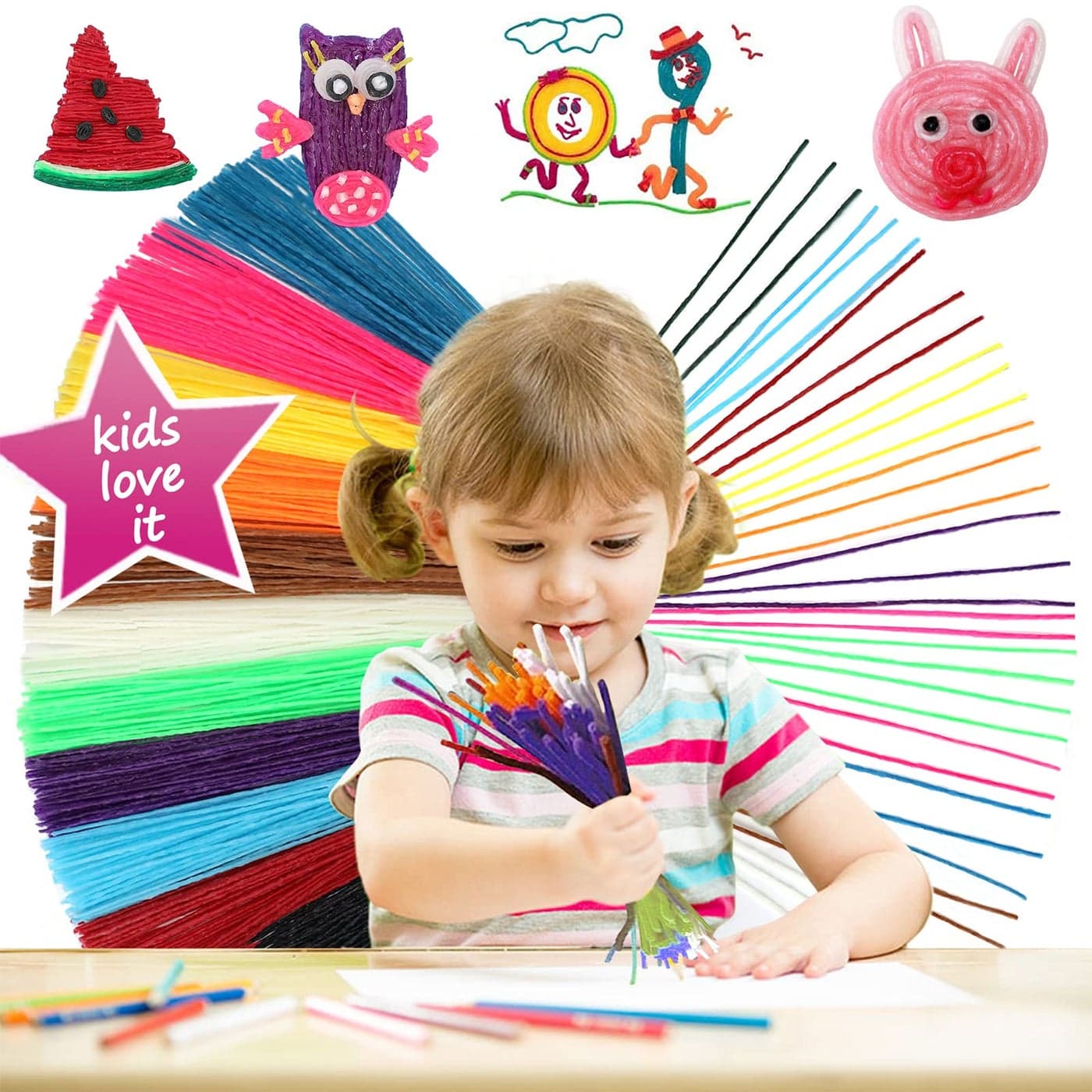 Bofoho 500pcs Wiky Sticks Art Crafts Wax Yarn Sticks NonToxic Bendable Wiky Sticky in Bulk Perfect Handicraft Christmas Gift Entertainment for Home and Travel Student DIY Project