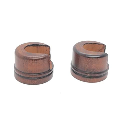 FAPBADRI Wall To Wall Bracket (Conceal Support) For Any 1 Inch Curtain Rod/Pipe, Screws & Wallplugs Included, Material- Full Wood, Colour- Walnut Wood Finish, Pack Of 4, Brown