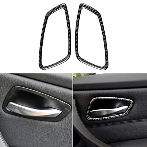 NVCNX Real Premium Carbon Fiber Car Door Handle Switch Panel Cover Decal Interior Trim Compatible with BMW E90 E92 E93 325i 328i 330i 335i M3 2006 2007 2008 2009 2010 2011 2012 2013 Accessories Black