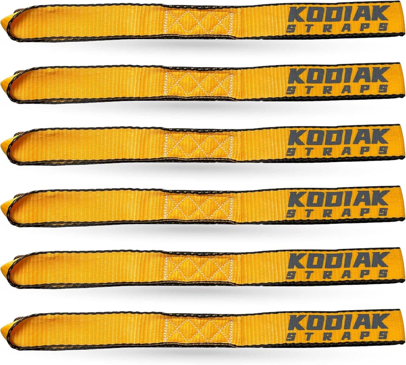 KODIAK STRAPS Soft Loop Tie Down - 1.5 x 18 inches - 10,000 lb Load Capacity - Orange 6 Pack