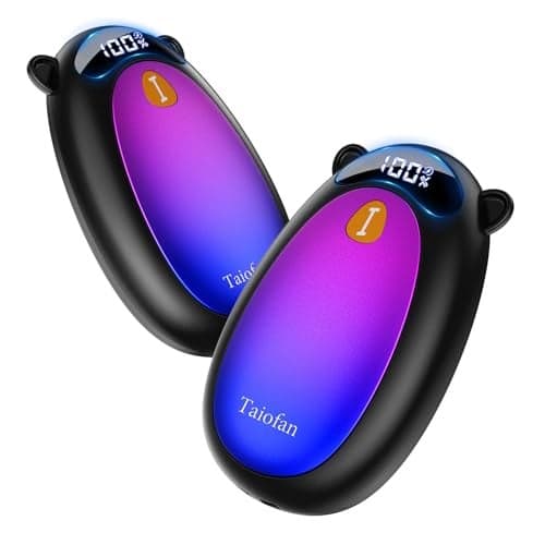 Taiofan Electric Hand Warmers Rechargeable, Cute Bear Design, LED Display, 4 Settings, Fast Heating Portable Pocket Heater Magnetic Handwarmers 2 Pack for Hunting Essentials Camping Gift for Men Women