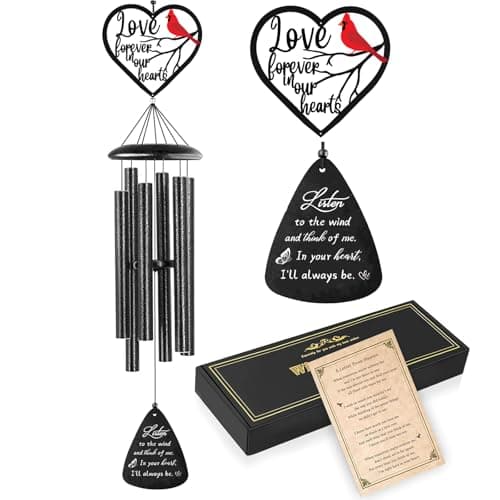 VENBEEL Memorial Sympathy Gifts 36 Memorial Wind Chimes for Loss of Loved One Cardinal Sympathy Wind Chimes Bereavement Condolence Remembrance Gift for Loss of Mom Dad
