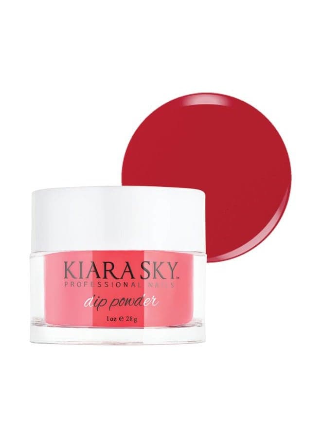 Kiara Sky Long Lasting Nail Dip Powder Red Tones 1 oz, In Bloom Red