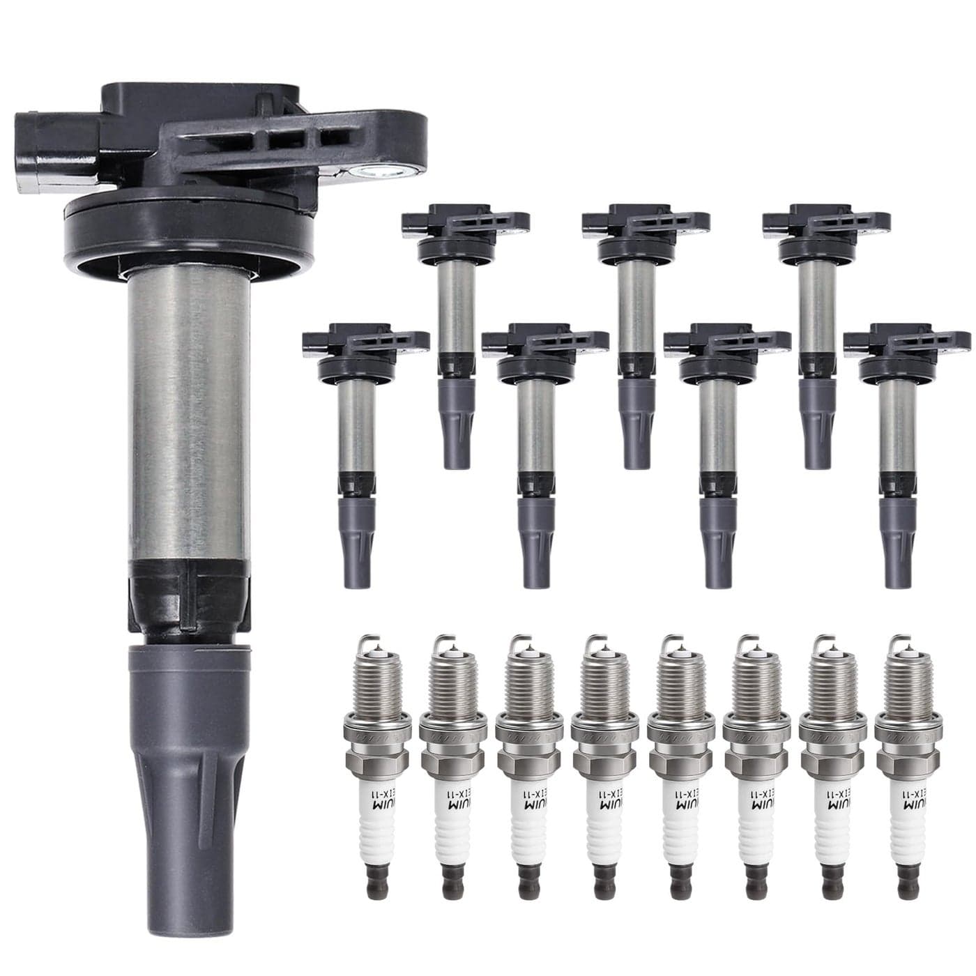 Ignition Coil Pack Spark Plugs Replacement for 42 44 V8 Jaguar SType Super V8 Vanden Plas XF XJ8 XJR XK XK8 XKR Land Rover LR3 Range Rover Sport 2003 2004 2005 2006 2007 2008 2009 UF519 8pc