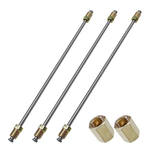 UHANBUT 3PCS 316 Brake Line Kit with Fittings Flexible 10 Long Stainless Steel Brake Lines Tubing with Inverted Double Flares Standard Tube Nuts Universal Braking Repair Replacement 10 Inch