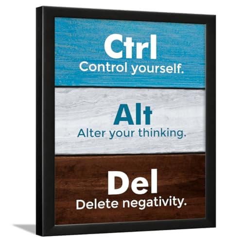 Chaka Chaundh - Motivational Quotes Wall Frames - Ctrl Control yourself. Alt Alter your thinking. Del Delete negativity. Student Quotes - Office Quotes - (14 X 11 Inches)