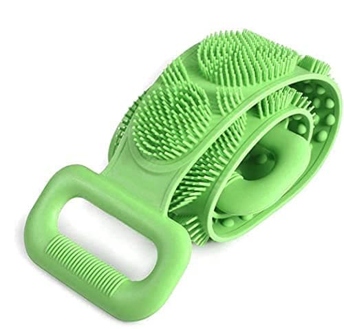 BeeDuck Silicone Back Scrubber Bath Belt Double-Sided Massage Body Brush Shower Exfoliating Belt Removes Bath Towel, Cleaning Tools for Men and Women