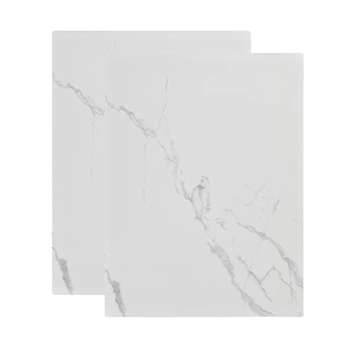 Murrey Home Glass Cutting Board Set for Kitchen Counter, Tempered Glass Chopping Boards Dishwasher Safe, Small Marble Countertop Tray, 16"x12"x2PC