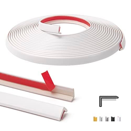Art3d 20ft Outside Vinyl Corner Trim Peel and Stick for Tile and Wall Edges, Furniture Decoration White
