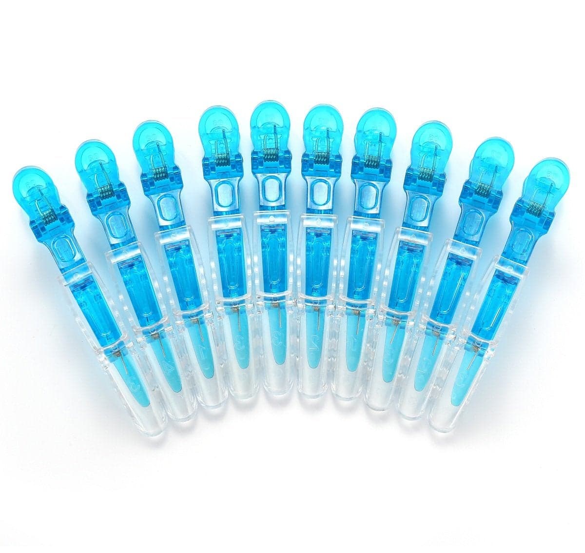 10pcs/set Multicolor Croc Clips Transparent Plastic Hairdresser Clips Hair Styling Sectioning Barrettes Non Slip Alligator Clips Salon DIY Accessories Hairpins for Women and Girls(10pcs-Blue)