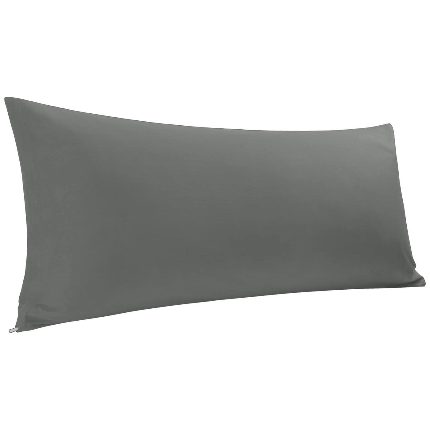 PiccoCasa 100 Egyptian Cotton Pillowcase Body Pillow Cover 300 Thread Count Soft and Breathable No Wrinkle NoFade with Zippered Closure Pillowcases Covers Dark Gray 20 W x 48 L