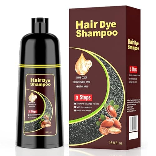 KAISASA Dark Brown Hair Dye Shampoo 3 in 1,Herbal Hair Color Shampoo Covers Gray Hair for Women and Men (16.9 fl.oz Dark Brown)
