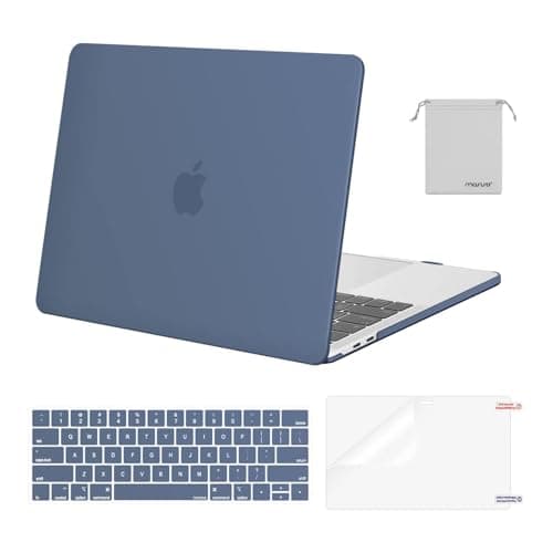 MOSISO Compatible with MacBook Pro 13 inch Case M2 2026 2025 2024 2023 20222016 A2338 M1 A2251 A2289 A2159 A1989 A1708 A1706Plastic Hard ShellKeyboard CoverScreen FilmStorage Bag Steel Blue