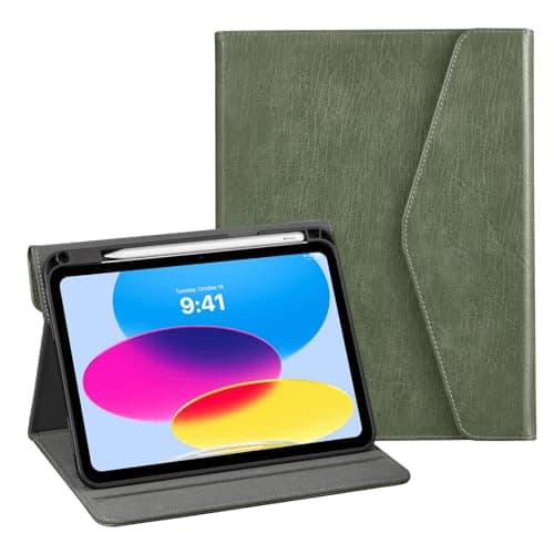 CoBak Premium Leather Case for iPad (A16) 11th Generation 11 Inch (2025), iPad 10th Generation 10.9 Inch (2022) - Elegant Magnetic Flip Cover with Auto Wake/Sleep, Pencil Holder, and Multi-Angle Stand