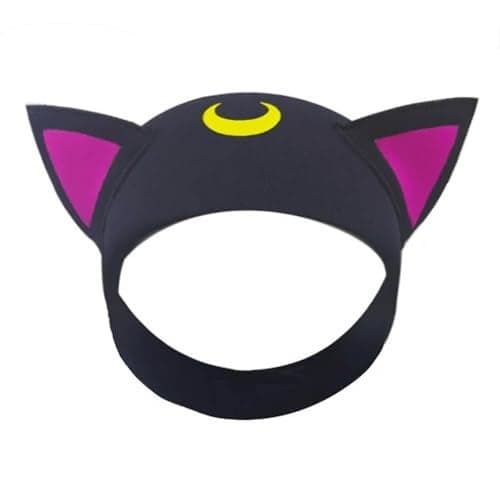 Soapjuice Neoprene Dive Hairband 1.5mm Cat Ear Dive Headband for Scuba Diving, Snorkeling, Freediving - Lightning Cat Luna Headband Diving hood Cap (Luna)