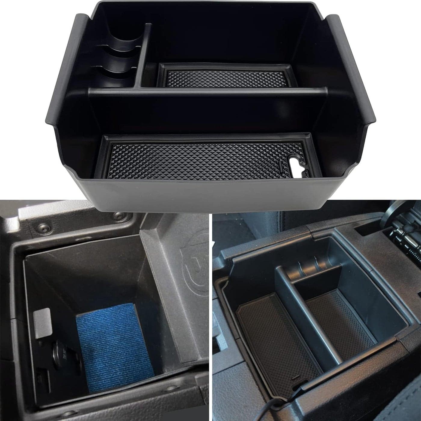EVTIME Compatible with Jeep Wrangler JK and JKU Accessories 20112018 Center Console Organizer Tray Black