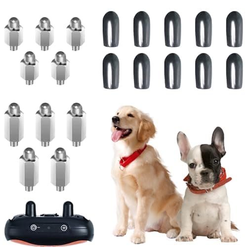 20 PCS Extra Contact Points Replacement Part for Dog Training Collars Dog Shock Collar Replacement Prongs with Rubber Tips Extra Silicone Covers for Pet Training Collar Replacement Parts (10 Pairs)