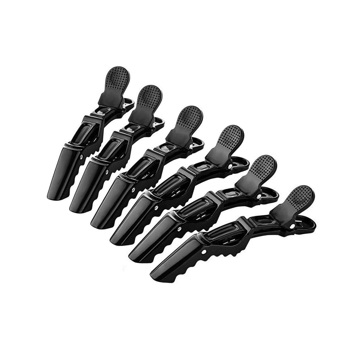 BEINY 6Pcs Plastic Non Slip Hair Clips Professional Hairdressing Styling Sectioning Clips Salon Alligator Clips for Thick Hair Haircut Accessories Hairgrips for Women Girls Black