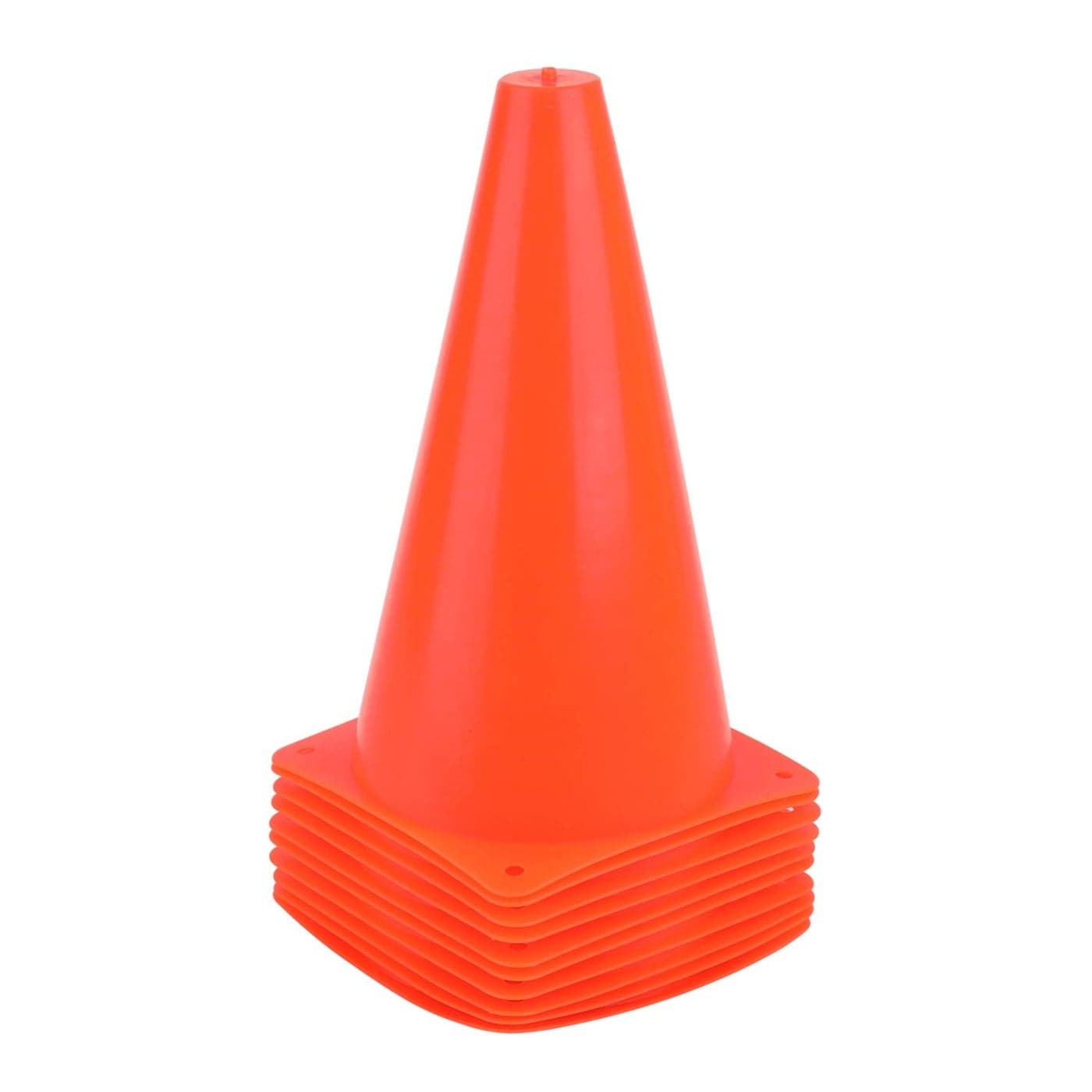 9 Inch Plastic Training Traffic Cones Sport Cones Agility Field Marker Cones for Soccer Basketball Football Drills Training Outdoor Activity or Events Set of 10 Orange