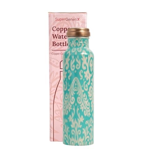 SuperGeneriX Copper Water Bottle (1 Litre), Leakproof, Pure Copper Water Bottle, Tamba Bottles, Authentic, Durable Bottle for Everyday Use (Honeycomb)