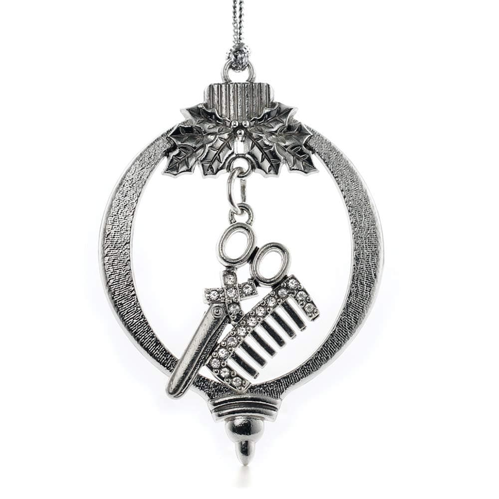 Inspired Silver Stylist Silver Christmas Ornament Unique Charm Christmas Tree Ornament Holiday Hanging Decoration