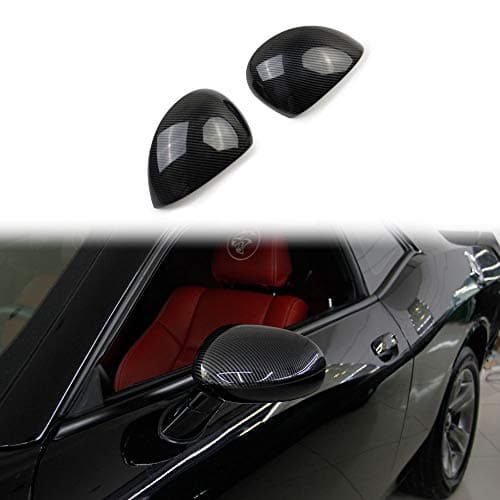 Jstotrim Carbon Fiber Side Mirror Cover Trim Accessories for Dodge Challenger 2008-2023