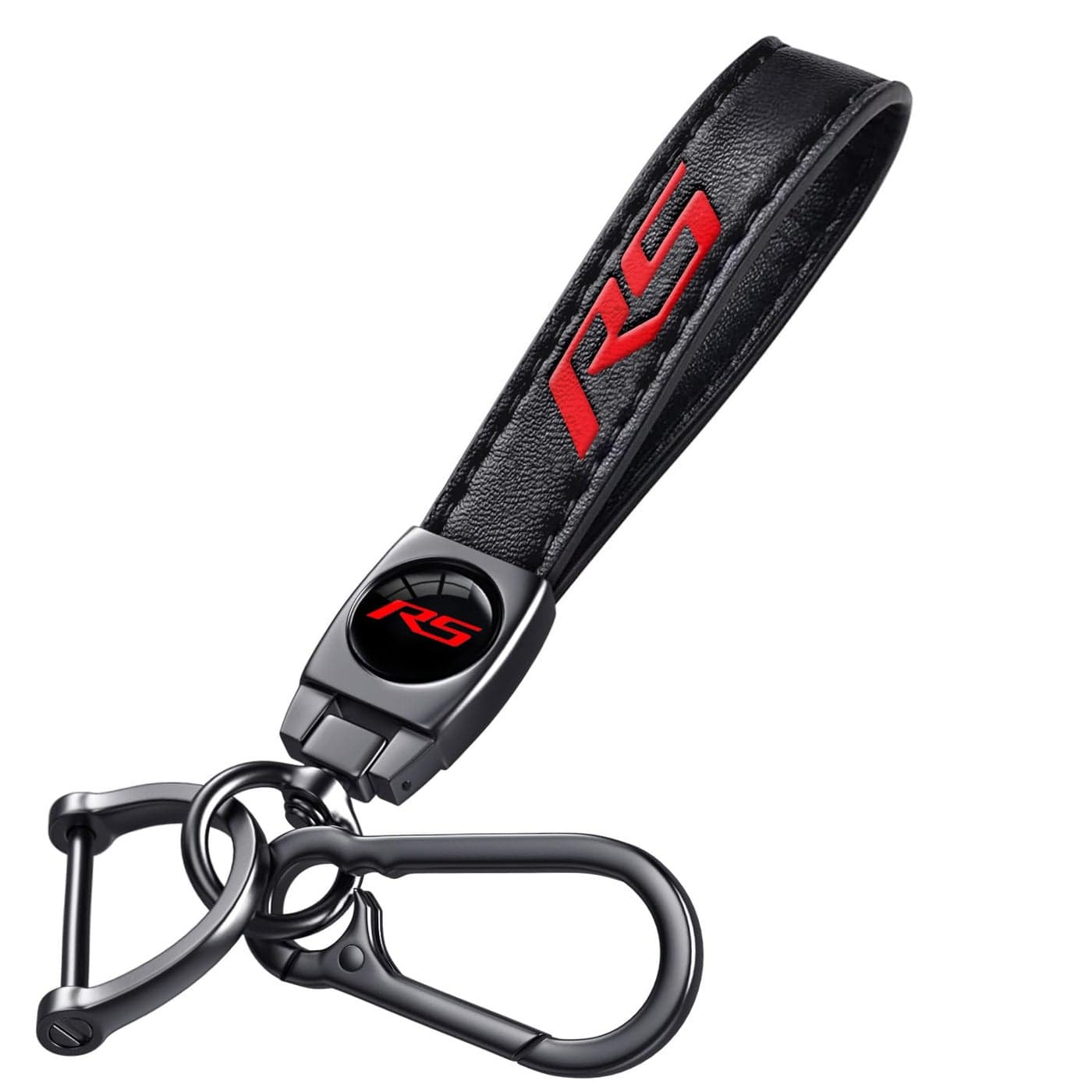 Annloysky Leather Car Key Chain Metal Car Keyring Accessories Replacement with Suit for Chevy Camaro RS Cars Accessories Keychain Keyring Family Present for Camaro RS Owners