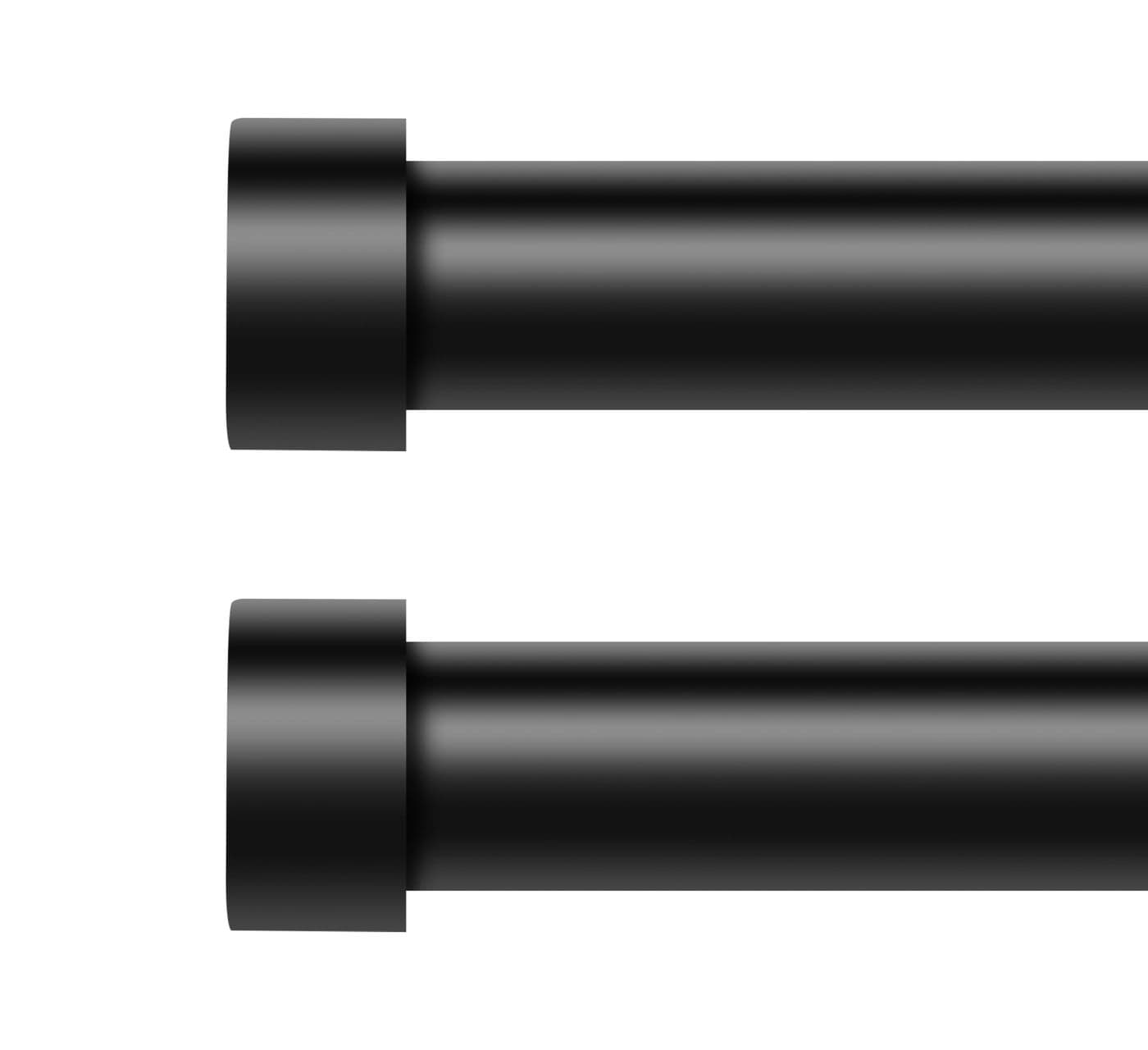 VOIIY 2 Pack Curtain Rods for Windows 48 to 84 Inch47 FeetBlack 1 Diameter Drapery Rods with End Cap Style DesignModern Adjustable Heavy Duty Curtain RodSize3688