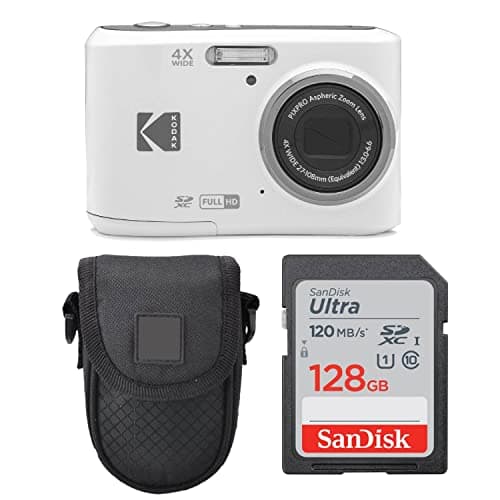 Kodak PIXPRO FZ45 Digital Camera + Point & Shoot Camera Case + Sandisk 128GB SDXC Memory Card