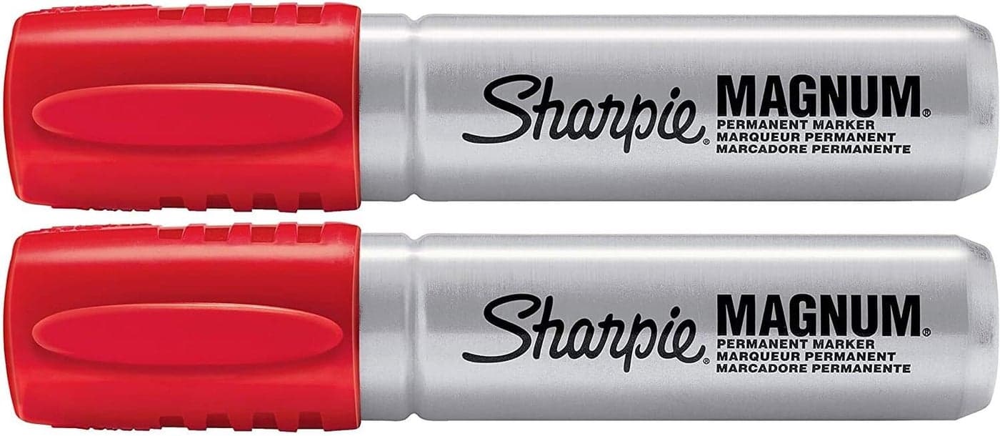 Sharpie Magnum Permanent Marker Oversized Chisel Tip Great for Poster Boards Red 1 Count 2 Pack