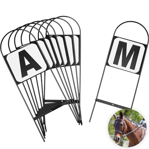 Soaoo 8 Pcs Dressage Letters Arena Markers Dressage Equipment for Equestrian Athletes and Events, Black (A,B,C,E,F,H,K,M Letters)