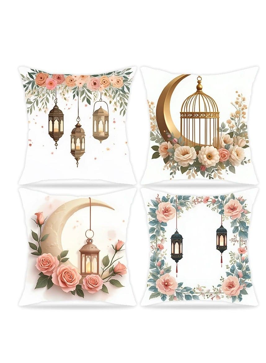 4 Pcs Pillowcase Pillow Cover For Ramadan Home Decor