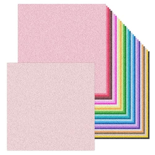12 x 12 Inch Double Side Glitter Cardstock Paper 100LB Heavy weight No Shred Glitter Colored Card Stock for Card Making 30 Colors