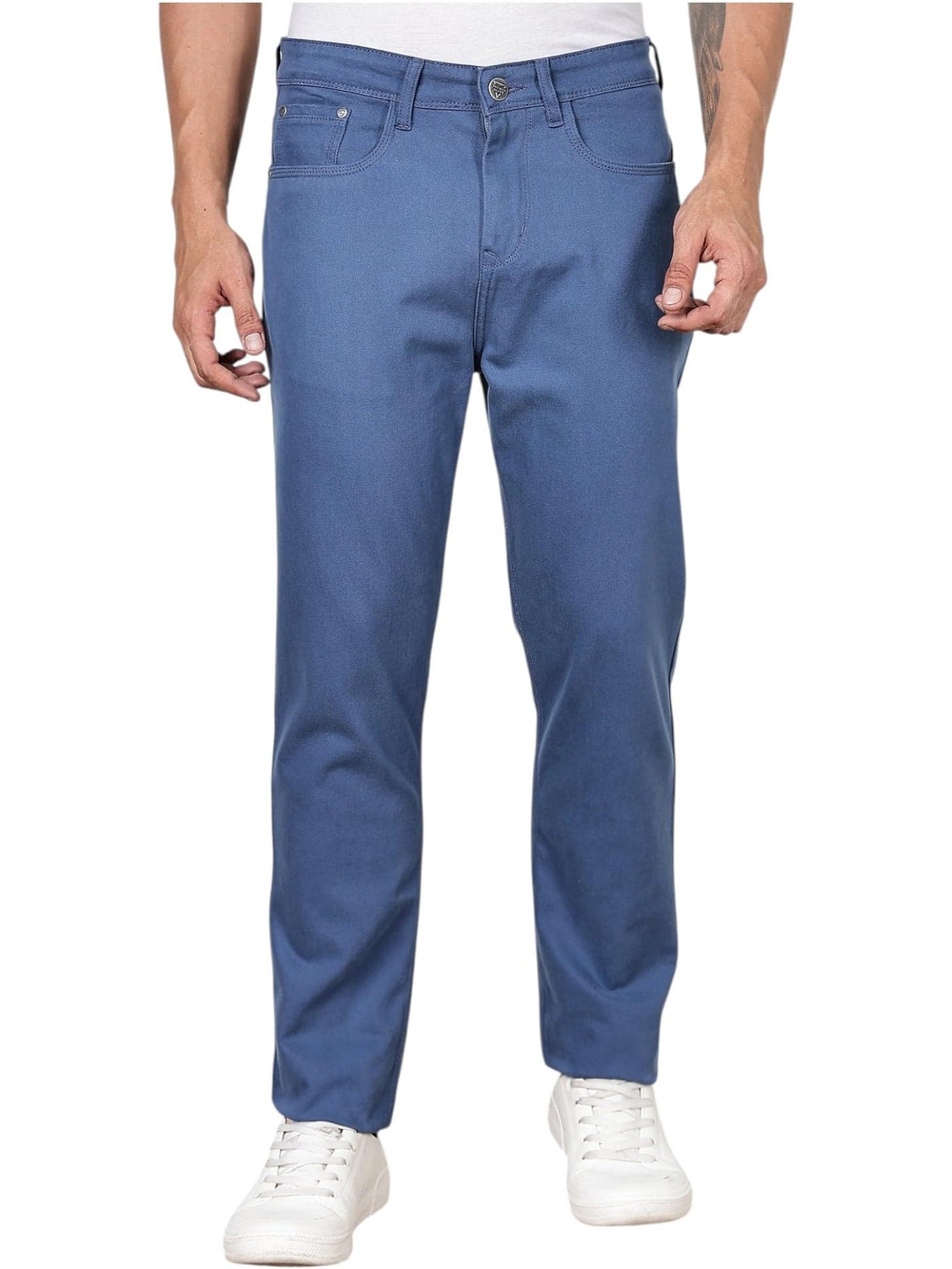 Thomas Scott Men's | Solid | Brathable Fabric | Denim | Mid Rise | Casual Jeans for Men(TSJ333_SkyBlue_30)