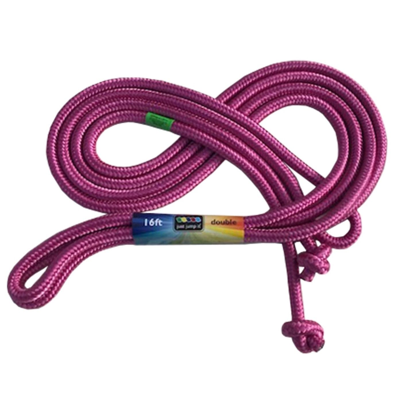 Just Jump It 16 Foot Single Jump Rope for Kids Women and Men Active Outdoor Youth Fitness Excersing Equipment Double Dutch Length Gym Accessories Raspberry