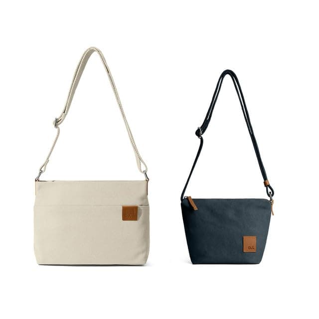 DailyObjects Slim Caddy Sling Crossbody Bag and Sunday Crossbody Bag for Women,Girls|Durable Cotton Canvas|Stylish Travel/Work Bag|Zip Closure&Adjustable Strap|Spacious Compartments-Combo,Blue