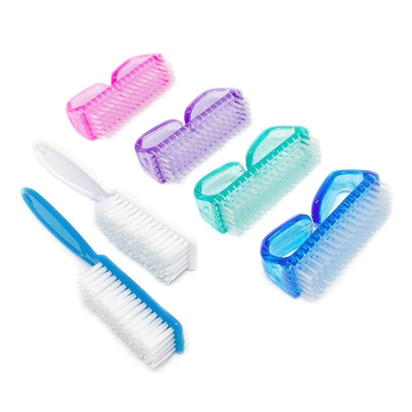 6 Pack Handle Grip Nail Cleaning Brush Qeedy Fingernail Brush Cleaner Scrub Brush Kit for Toes Shower and Women Men Kids Color A